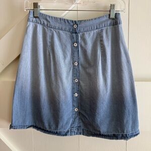 Charlotte Russe Blue A-line Mini Skirt Button Front Size Small Y2K Cottage